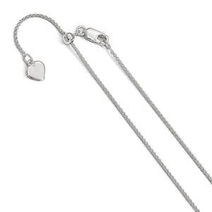 1mm Sterling Silver Adjustable Spiga Chain Necklace, 30 Inch